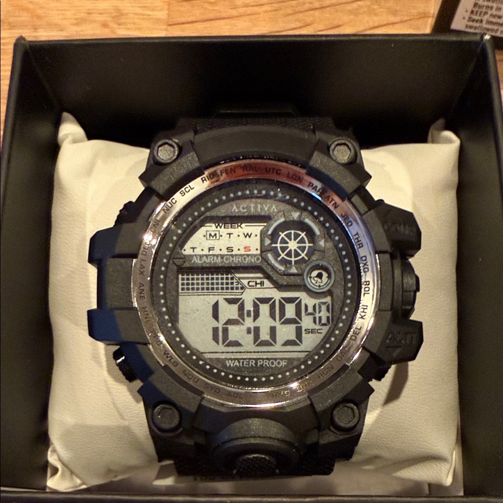 Activa Black Digital Men's Watch